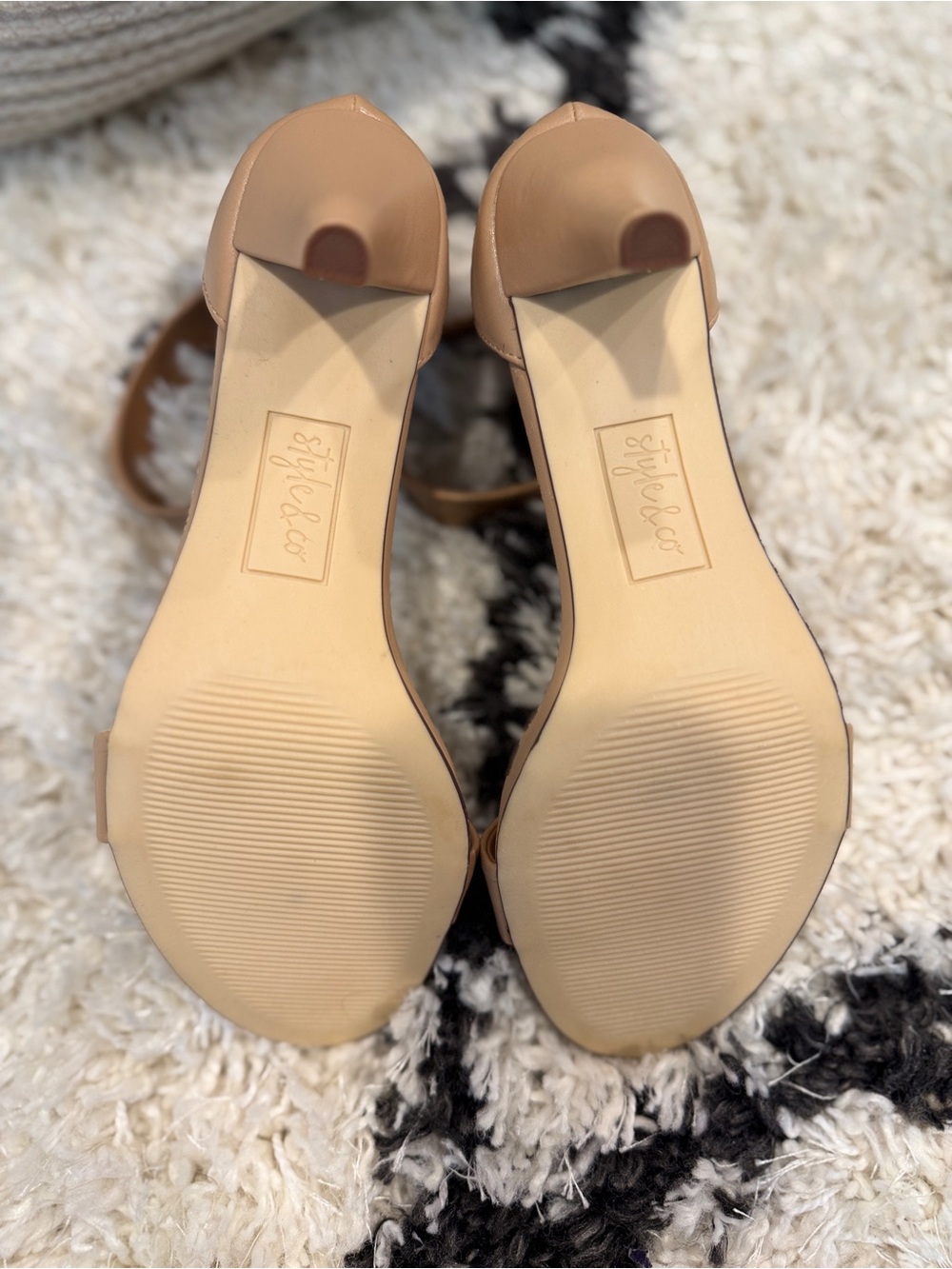 Style & Co Nude Ankle Strap Heels Women’s Size 8.5 Open Toe Dress Sandals - Picture 15 of 16